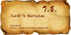 Turák Bertalan névjegykártya